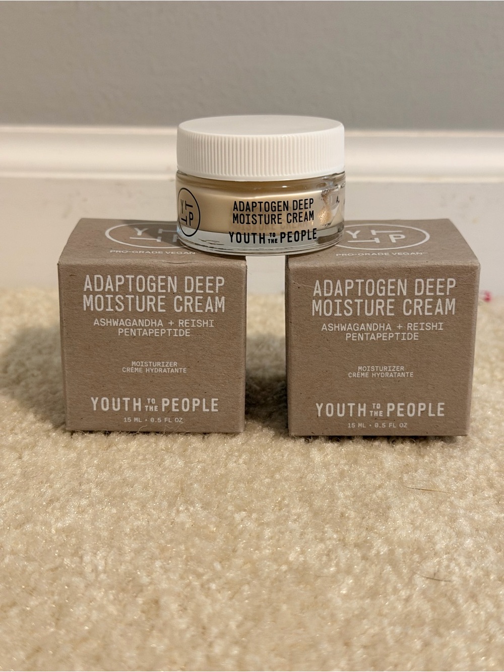 2 Pack Bundle Youth to the People Adaptogen Deep Moisture Cream 15 ML Each